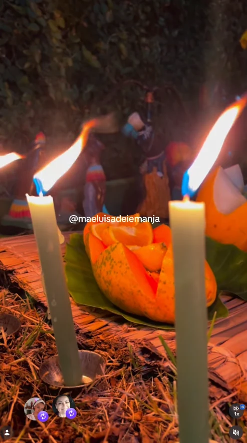 Elementos de um altar em uma vivência